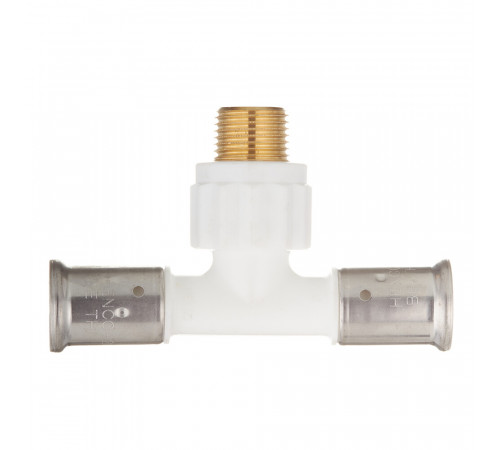 Тройник Henco (14PKW-200420) 20(пресс) х 1/2 НР(ш) х 20(пресс) PVDF белый