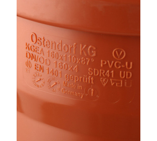 Тройник Ostendorf KGEA d160х110 мм 87° пластиковый для наружной канализации (222420) Тройник Ostendorf KGEA d160х110 мм 87° пластиковый для наружной канализации (222420)