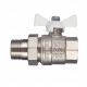 Кран шаровой латунный Valtec Base 3/4 ВР(г) х 3/4 НР(ш) бабочка с полусгоном прямой (VT.227.NW.05)