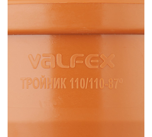 Тройник Valfex d110 мм 87,5° пластиковый для наружной канализации Тройник Valfex d110 мм 87,5° пластиковый для наружной канализации
