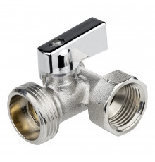 Кран шаровой латунный MasterProf Compact 1/2 ВР(г) х 3/4 НР(ш) х 1/2 НР(ш) к бытовой технике хром мини трехходовой (ИС.081210)