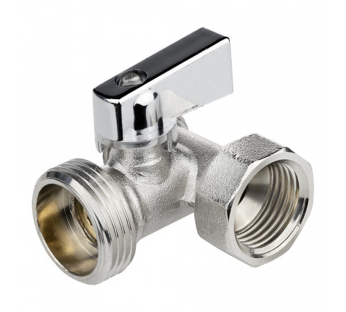 Кран шаровой латунный MasterProf Compact 1/2 ВР(г) х 3/4 НР(ш) х 1/2 НР(ш) к бытовой технике хром мини трехходовой (ИС.081210) Кран шаровой латунный MasterProf Compact 1/2 ВР(г) х 3/4 НР(ш) х 1/2 НР(ш) к бытовой технике хром мини трехходовой (ИС.081210)