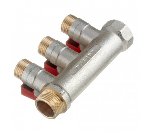 Коллектор Stout 3/4 ВР(г) х 3 выхода 1/2 НР(ш) х 3/4 НР(ш) с шаровыми кранами (SMB 6210 341203) Коллектор Stout 3/4 ВР(г) х 3 выхода 1/2 НР(ш) х 3/4 НР(ш) с шаровыми кранами (SMB 6210 341203)