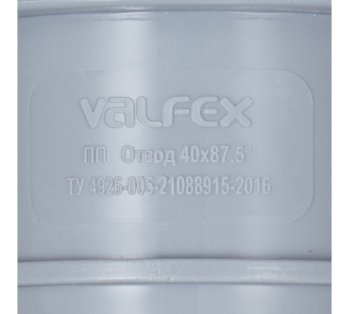 Отвод Valfex d40 мм 87° пластиковый для внутренней канализации Отвод Valfex d40 мм 87° пластиковый для внутренней канализации