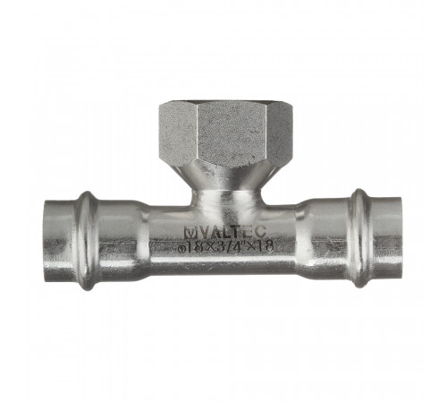 Тройник Valtec (VTi.932.I.180518) 18 мм х 3/4 ВР(г) х 18 мм нержавеющая сталь
