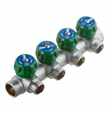 Коллектор Stout 3/4 ВР(г) х 4 выхода 1/2 НР(ш) х 3/4 НР(ш) регулирующий (SMB-6850-341204)