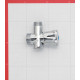 Кран шаровой латунный Valtec 1/2 ВР(г) х 3/4 НР(ш) х 1/2 НР(ш) к бытовой технике вентиль трехходовой (VT.255.N.04)