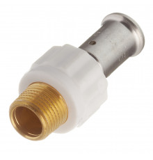 Муфта Henco (17PKW-1604) 16(пресс) х 1/2 НР(ш) PVDF белая