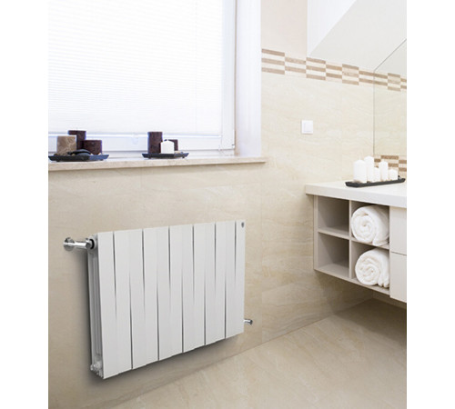 Радиатор биметаллический Royal Thermo Piano Forte 500 мм 12 секций 1' боковое подключение 591х960 мм белый Радиатор биметаллический Royal Thermo Piano Forte 500 мм 12 секций 1' боковое подключение 591х960 мм белый