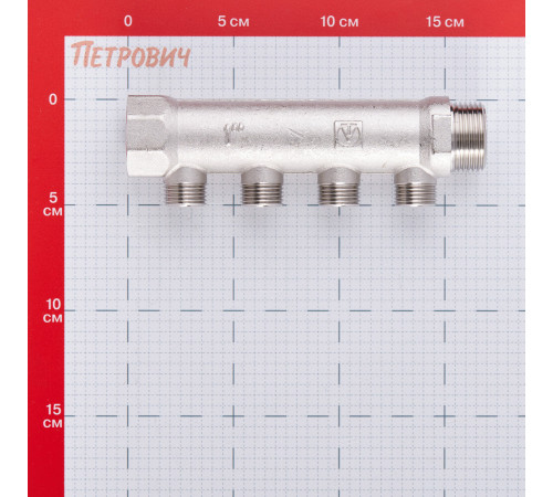 Коллектор Valtec 1 ВР(г) х 4 выхода 1/2 НР(ш) х 1 НР(ш) (VTc.500.N.0604) Коллектор Valtec 1 ВР(г) х 4 выхода 1/2 НР(ш) х 1 НР(ш) (VTc.500.N.0604)