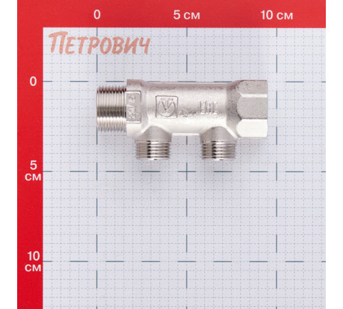 Коллектор Valtec 3/4 ВР(г) х 2 выхода 1/2 НР(ш) х 3/4 НР(ш) (VTc.500.N.0502) Коллектор Valtec 3/4 ВР(г) х 2 выхода 1/2 НР(ш) х 3/4 НР(ш) (VTc.500.N.0502)