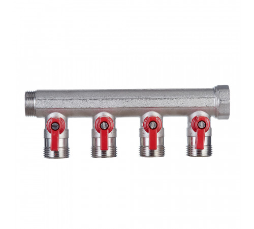 Коллектор Henco 3/4 ВР(г) х 4 выхода 3/4 НР(ш) ЕК х 3/4 НР(ш) с шаровыми кранами (VB050504-ROOD) Коллектор Henco 3/4 ВР(г) х 4 выхода 3/4 НР(ш) ЕК х 3/4 НР(ш) с шаровыми кранами (VB050504-ROOD)