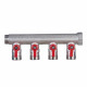 Коллектор Henco 3/4 ВР(г) х 4 выхода 3/4 НР(ш) ЕК х 3/4 НР(ш) с шаровыми кранами (VB050504-ROOD)