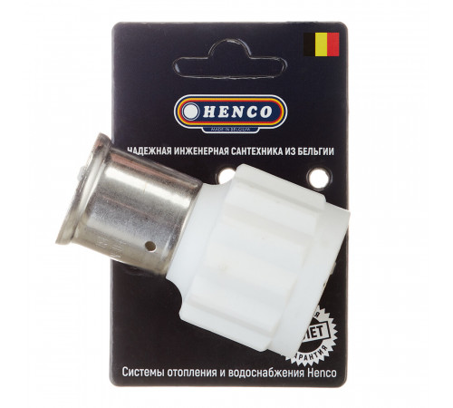 Муфта Henco (18PKW-2606) 26(пресс) х 1 ВР(г) белая PVDF Муфта Henco (18PKW-2606) 26(пресс) х 1 ВР(г) белая PVDF