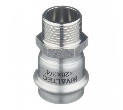 Соединитель VALTEC (VTi.901.I.002805) 28 мм х 3/4 НР(ш) нержавеющая сталь
