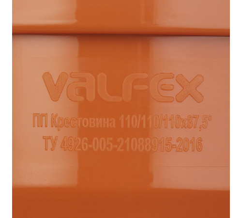 Крестовина Valfex d110х110х110 мм 87,5° пластиковая одноплоскостная для наружной канализации