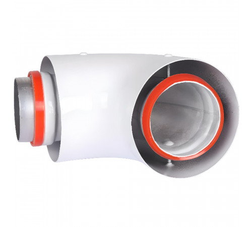 Отвод коаксиальный Rommer d60/100 мм 90° комплект