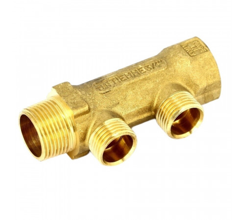 Коллектор Tiemme 3/4 ВР(г) х 2 выхода 1/2 НР(ш) ЕК х 3/4 НР(ш) регулируемый (1910004) Коллектор Tiemme 3/4 ВР(г) х 2 выхода 1/2 НР(ш) ЕК х 3/4 НР(ш) регулируемый (1910004)