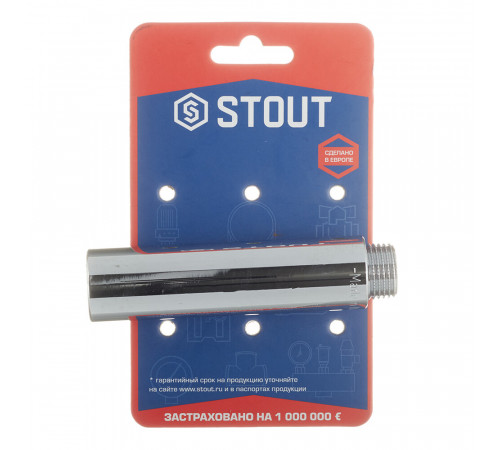 Удлинитель Stout 100 мм 1/2 ВР(г) х 1/2 НР(ш) хром латунный (SFT-0002-012100)