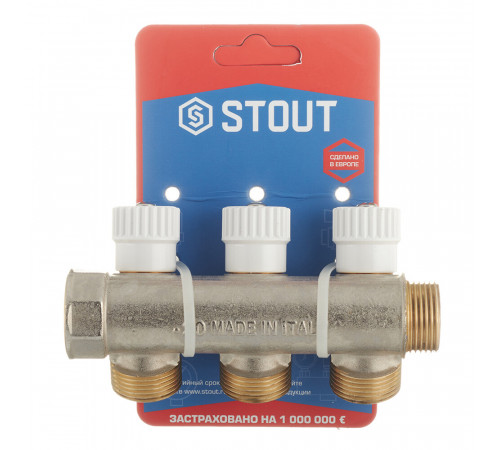 Коллектор Stout 3/4 ВР(г) х 3 выхода 3/4(ЕК) х 3/4 НР(ш) регулирующий (SMB 6851 343403) Коллектор Stout 3/4 ВР(г) х 3 выхода 3/4(ЕК) х 3/4 НР(ш) регулирующий (SMB 6851 343403)