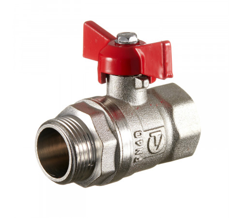 Кран шаровой латунный Valtec 3/4 ВР(г) х 3/4 НР(ш) полнопроходной бабочка прямой (VT.123.N.05) Кран шаровой латунный Valtec 3/4 ВР(г) х 3/4 НР(ш) полнопроходной бабочка прямой (VT.123.N.05)