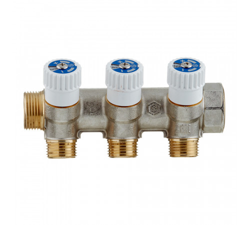 Коллектор Stout 3/4 ВР(г) х 3 выхода 1/2 НР(ш) х 3/4 НР(ш) регулируемый (SMB 6851 341203) Коллектор Stout 3/4 ВР(г) х 3 выхода 1/2 НР(ш) х 3/4 НР(ш) регулируемый (SMB 6851 341203)