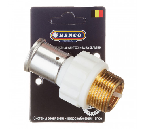 Муфта Henco (17PKW-2606) 26(пресс) х 1 НР(ш) белая PVDF Муфта Henco (17PKW-2606) 26(пресс) х 1 НР(ш) белая PVDF