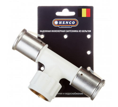 Тройник Henco (13PKW-320632) 32(пресс) х 1 ВР(г) х 32(пресс) белый PVDF