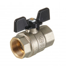 Кран шаровой латунный Stout SVB 3/4 ВР(г) х 3/4 ВР(г) полнопроходной бабочка прямой (SVB-0002-200020)