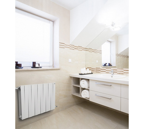 Радиатор биметаллический Royal Thermo Piano Forte 500 мм 10 секций 1' боковое подключение 591х800 мм белый Радиатор биметаллический Royal Thermo Piano Forte 500 мм 10 секций 1' боковое подключение 591х800 мм белый
