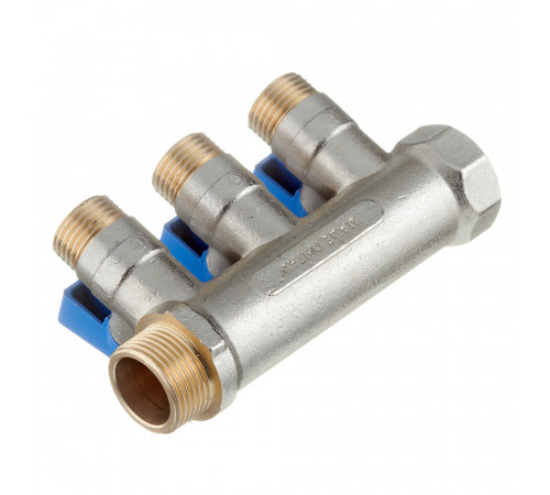 Коллектор Stout 3/4 ВР(г) х 3 выхода 1/2 НР(ш) х 3/4 НР(ш) с шаровыми кранами (SMB 6211 341203) Коллектор Stout 3/4 ВР(г) х 3 выхода 1/2 НР(ш) х 3/4 НР(ш) с шаровыми кранами (SMB 6211 341203)