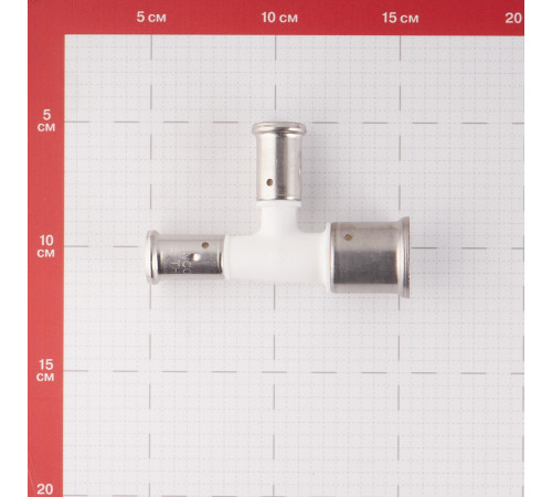 Тройник Henco (11PKW-261616) 26(пресс) х 16(пресс) х 16(пресс) PVDF белый