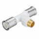 Тройник Henco (14PKW-320532) 32(пресс) х 3/4 НР(ш) х 32(пресс) белый PVDF