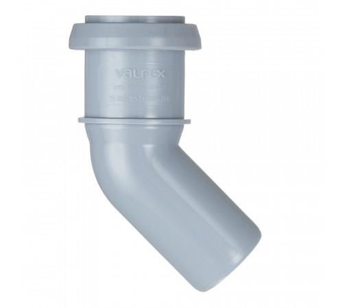 Отвод Valfex d32 мм 45° пластиковый для внутренней канализации Отвод Valfex d32 мм 45° пластиковый для внутренней канализации