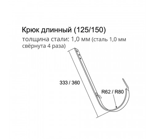Кронштейн желоба Grand Line металлический d125 мм 210 мм белый RAL 9003 Кронштейн желоба Grand Line металлический d125 мм 210 мм белый RAL 9003