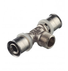 Тройник VALTEC (VTm.233.N.200420) 20(пресс) х 1/2 НР(ш) х 20(пресс)