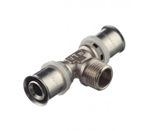 Тройник VALTEC (VTm.233.N.200420) 20(пресс) х 1/2 НР(ш) х 20(пресс)