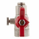 Кран шаровой латунный Valtec 1/2 ВР(г) х 3/8 ВР(г) для подключения манометра проходной бабочка прямой (VT.807.N.0403)
