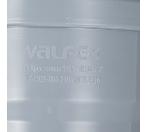 Крестовина Valfex d110х110х50 мм 87° пластиковая одноплоскостная для внутренней канализации (27211115)