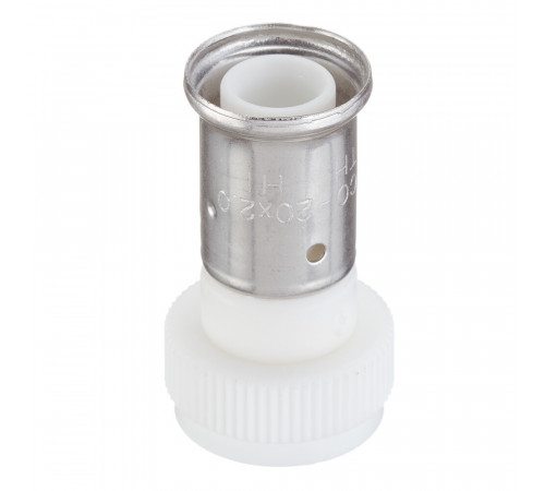 Муфта с накидной гайкой Henco (26PKW-2005) 20(пресс) х 3/4 ВР(г) белая PVDF Муфта с накидной гайкой Henco (26PKW-2005) 20(пресс) х 3/4 ВР(г) белая PVDF