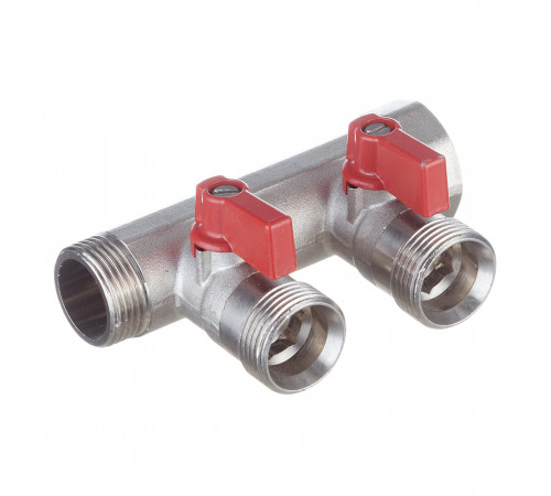 Коллектор Henco 3/4 ВР(г) х 2 выхода 3/4 НР(ш) ЕК х 3/4 НР(ш) с шаровыми кранами (VB050502-ROOD) Коллектор Henco 3/4 ВР(г) х 2 выхода 3/4 НР(ш) ЕК х 3/4 НР(ш) с шаровыми кранами (VB050502-ROOD)