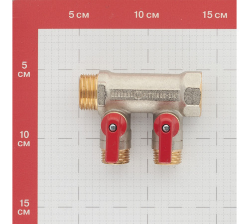 Коллектор Stout 3/4 ВР(г) х 2 выхода 1/2 НР(ш) х 3/4 НР(ш) с шаровыми кранами (SMB 6210 341202) Коллектор Stout 3/4 ВР(г) х 2 выхода 1/2 НР(ш) х 3/4 НР(ш) с шаровыми кранами (SMB 6210 341202)