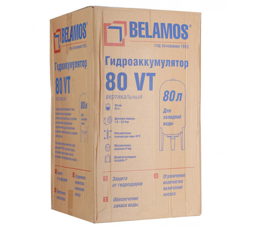 Гидроаккумулятор Belamos 80 VT 80 л Гидроаккумулятор Belamos 80 VT 80 л