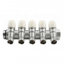 Коллектор Tiemme 3/4 ВР(г) х 5 выходов 1/2 НР(ш) х 3/4 НР(ш) регулируемый (1860010)