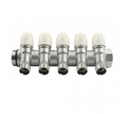 Коллектор Tiemme 3/4 ВР(г) х 5 выходов 1/2 НР(ш) х 3/4 НР(ш) регулируемый (1860010) Коллектор Tiemme 3/4 ВР(г) х 5 выходов 1/2 НР(ш) х 3/4 НР(ш) регулируемый (1860010)