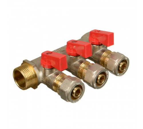 Коллектор Terma 3/4 ВР(г) х 3 выхода 16 обж(ц) х 3/4 НР(ш) с шаровыми кранами (35992) Коллектор Terma 3/4 ВР(г) х 3 выхода 16 обж(ц) х 3/4 НР(ш) с шаровыми кранами (35992)