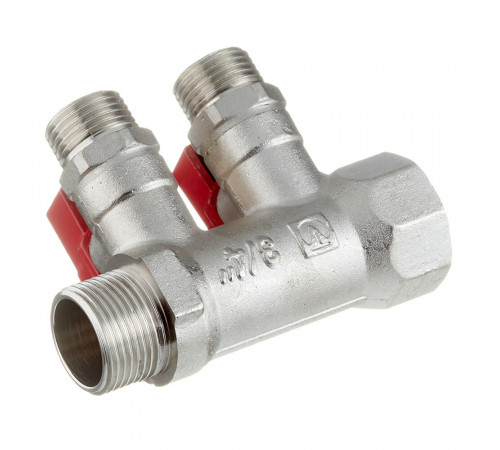 Коллектор Valtec 3/4 ВР(г) х 2 выхода 1/2 НР(ш) х 3/4 НР(ш) с шаровыми кранами (VTc.580.N.0502) Коллектор Valtec 3/4 ВР(г) х 2 выхода 1/2 НР(ш) х 3/4 НР(ш) с шаровыми кранами (VTc.580.N.0502)