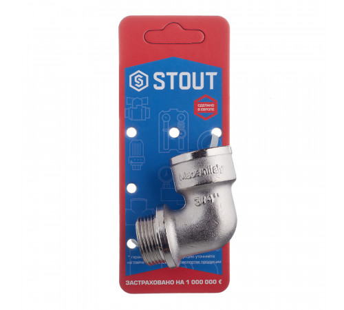 Угол Stout 3/4 ВР(г) х 3/4 НР(ш) с упором никелированный (SFT-0016-000034)