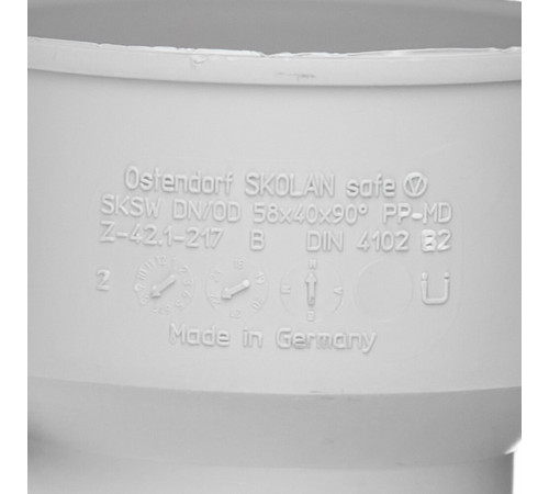 Отвод Ostendorf SKSW d58х40 мм пластиковый бесшумный для внутренней канализации (335940) Отвод Ostendorf SKSW d58х40 мм пластиковый бесшумный для внутренней канализации (335940)