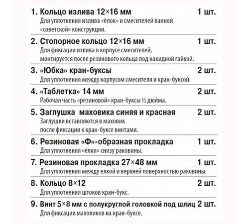 Набор сантехнических прокладок для смесителя резиновых СТМ Сантехник №6 (13 шт.) Набор сантехнических прокладок для смесителя резиновых СТМ Сантехник №6 (13 шт.)